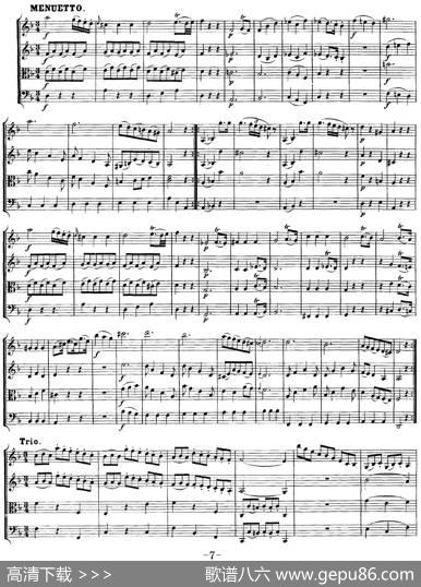 Mozart《QuartetNo.13inDMinor,K.173》（总谱）
