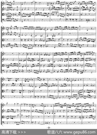 Mozart《QuartetNo.13inDMinor,K.173》（总谱）