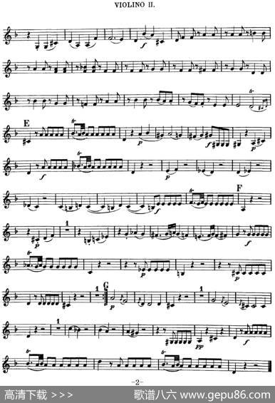 Mozart《QuartetNo.13inDMinor,K.173》（Violin2分谱）