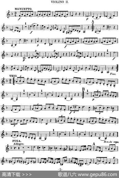 Mozart《QuartetNo.13inDMinor,K.173》（Violin2分谱）