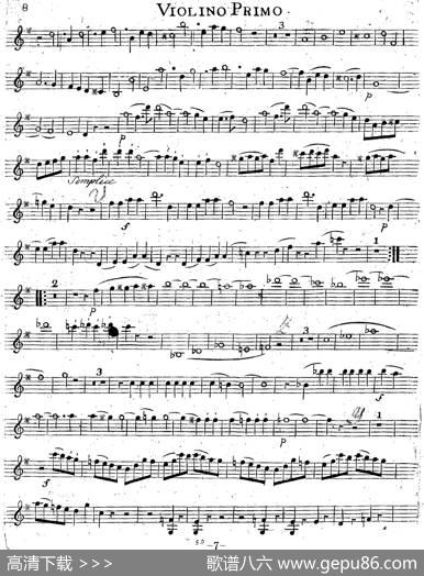 Mozart《QuartetNo.14inGMajor,K.387》（Violin1分谱）