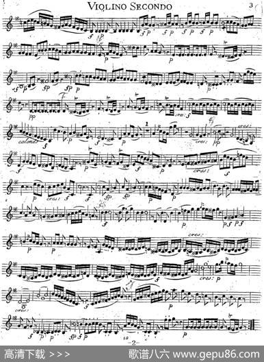 Mozart《QuartetNo.14inGMajor,K.387》（Violin2分谱）