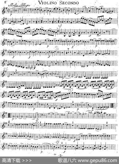 Mozart《QuartetNo.14inGMajor,K.387》（Violin2分谱）