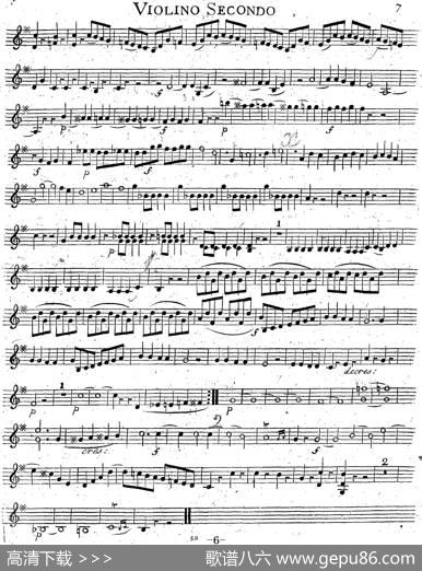 Mozart《QuartetNo.14inGMajor,K.387》（Violin2分谱）