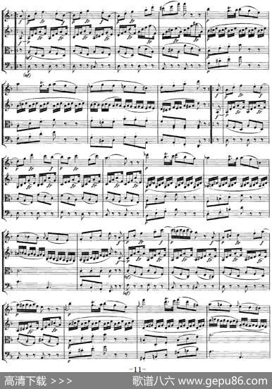 Mozart《QuartetNo.15inDMinor,K.421》（总谱）