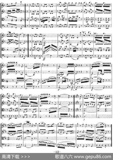 Mozart《QuartetNo.15inDMinor,K.421》（总谱）