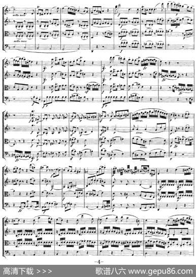 Mozart《QuartetNo.15inDMinor,K.421》（总谱）
