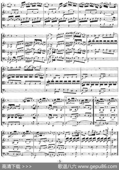 Mozart《QuartetNo.15inDMinor,K.421》（总谱）