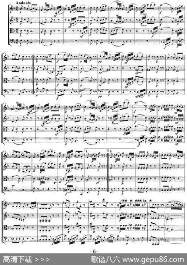 Mozart《QuartetNo.15inDMinor,K.421》（总谱）