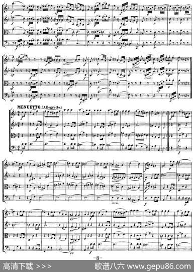 Mozart《QuartetNo.15inDMinor,K.421》（总谱）