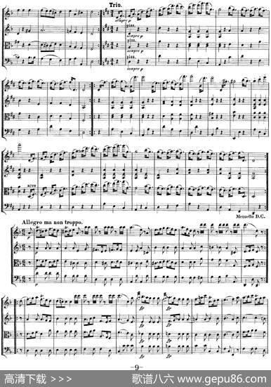 Mozart《QuartetNo.15inDMinor,K.421》（总谱）