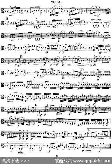 Mozart《QuartetNo.15inDMinor,K.421》（Viola分谱）