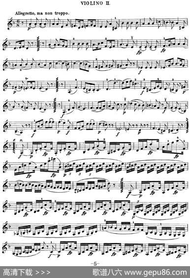 Mozart《QuartetNo.15inDMinor,K.421》（Violin2分谱）