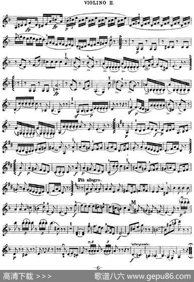 Mozart《QuartetNo.15inDMinor,K.421》（Violin2分谱）