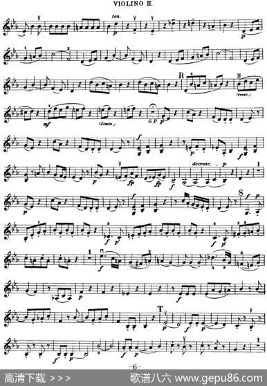 Mozart《QuartetNo.16inEbMajor,K.428》（Violin2分谱）