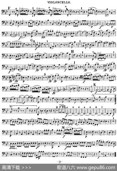 Mozart《QuartetNo.17inBbMajor,K.458》（Cello分谱）