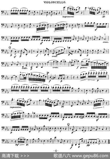 Mozart《QuartetNo.17inBbMajor,K.458》（Cello分谱）