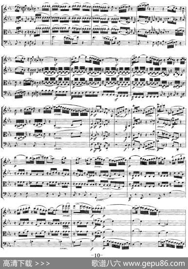 Mozart《QuartetNo.17inBbMajor,K.458》（总谱）