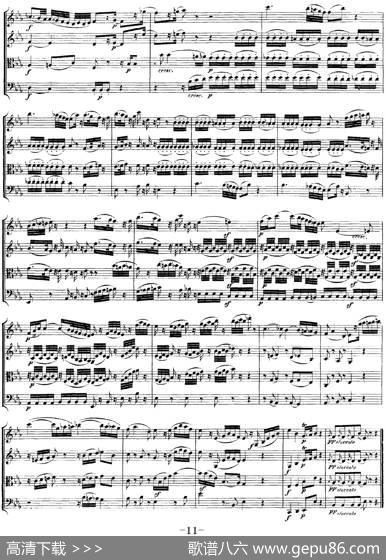 Mozart《QuartetNo.17inBbMajor,K.458》（总谱）