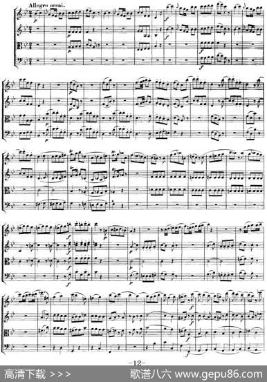 Mozart《QuartetNo.17inBbMajor,K.458》（总谱）