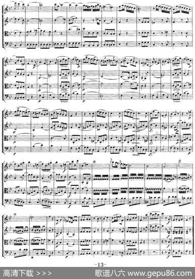 Mozart《QuartetNo.17inBbMajor,K.458》（总谱）