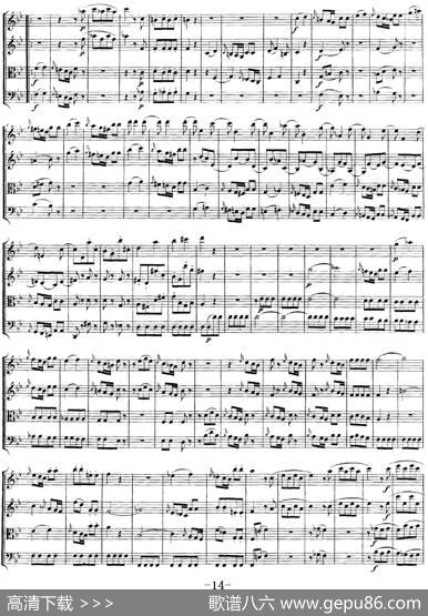 Mozart《QuartetNo.17inBbMajor,K.458》（总谱）