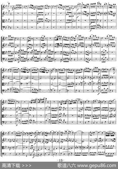 Mozart《QuartetNo.17inBbMajor,K.458》（总谱）