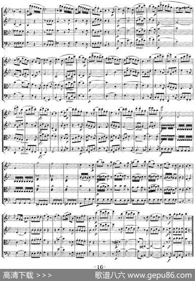 Mozart《QuartetNo.17inBbMajor,K.458》（总谱）