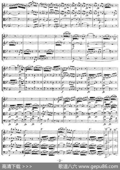 Mozart《QuartetNo.17inBbMajor,K.458》（总谱）