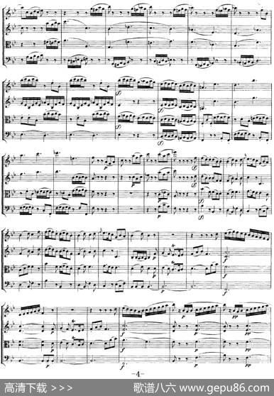 Mozart《QuartetNo.17inBbMajor,K.458》（总谱）