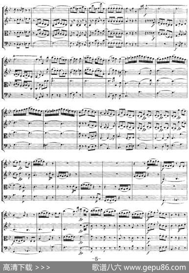 Mozart《QuartetNo.17inBbMajor,K.458》（总谱）
