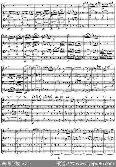 Mozart《QuartetNo.17inBbMajor,K.458》（总谱）