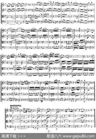 Mozart《QuartetNo.17inBbMajor,K.458》（总谱）