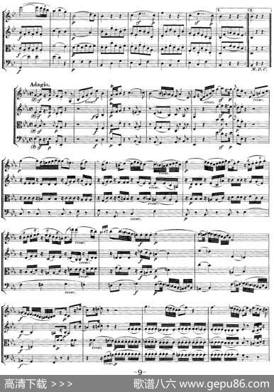 Mozart《QuartetNo.17inBbMajor,K.458》（总谱）