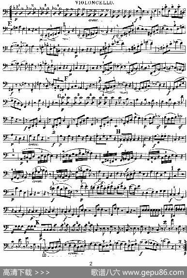 Mozart《QuartetNo.19inCMajor,K.465》（Cello分谱）