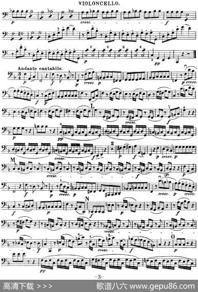 Mozart《QuartetNo.19inCMajor,K.465》（Cello分谱）