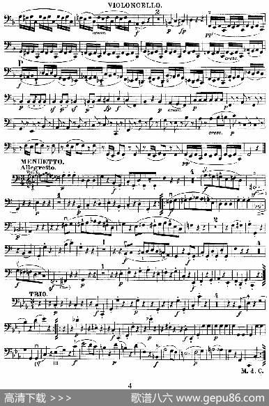 Mozart《QuartetNo.19inCMajor,K.465》（Cello分谱）