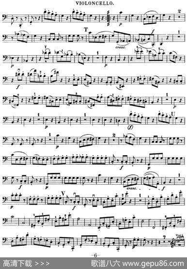 Mozart《QuartetNo.19inCMajor,K.465》（Cello分谱）