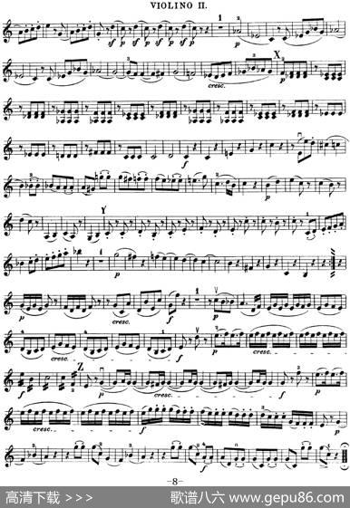Mozart《QuartetNo.19inCMajor,K.465》（Violin2分谱）