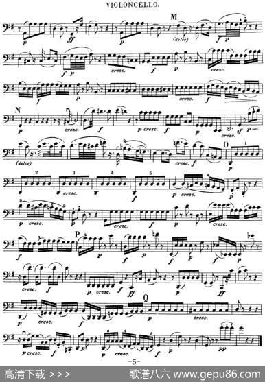 Mozart《QuartetNo.20inDMajor,K.499》（Cello分谱）