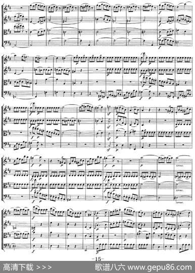 Mozart《QuartetNo.20inDMajor,K.499》（总谱）