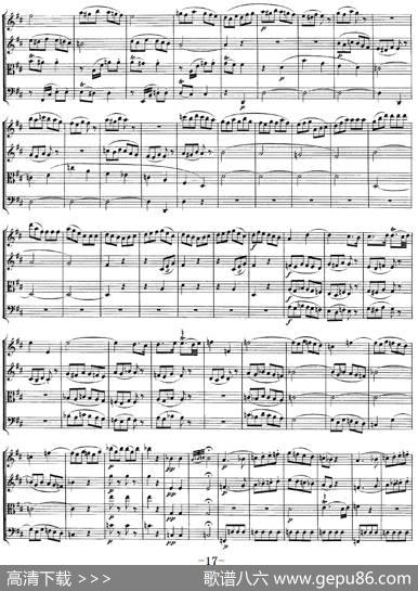 Mozart《QuartetNo.20inDMajor,K.499》（总谱）