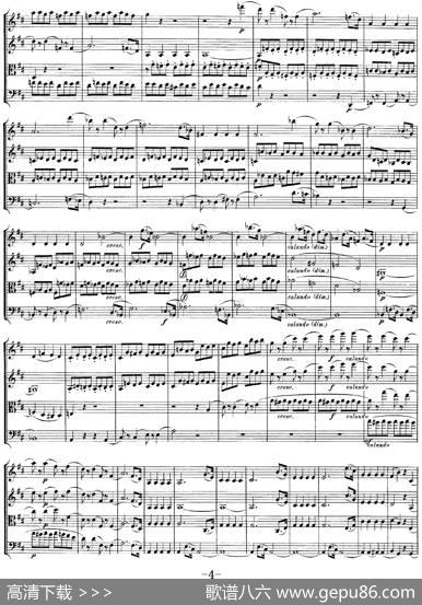 Mozart《QuartetNo.20inDMajor,K.499》（总谱）
