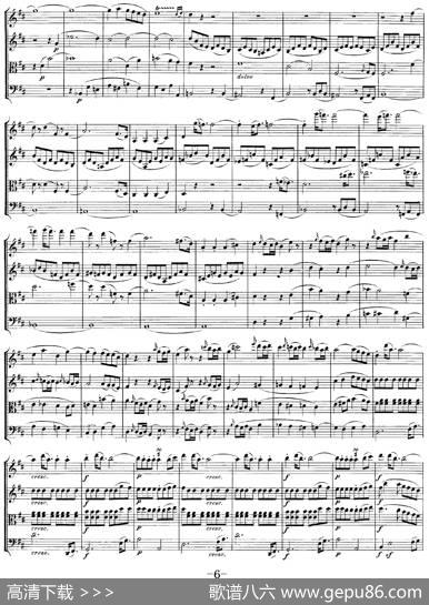 Mozart《QuartetNo.20inDMajor,K.499》（总谱）