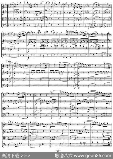 Mozart《QuartetNo.20inDMajor,K.499》（总谱）