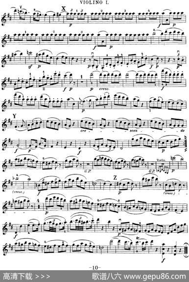 Mozart《QuartetNo.20inDMajor,K.499》（Violin1分谱）