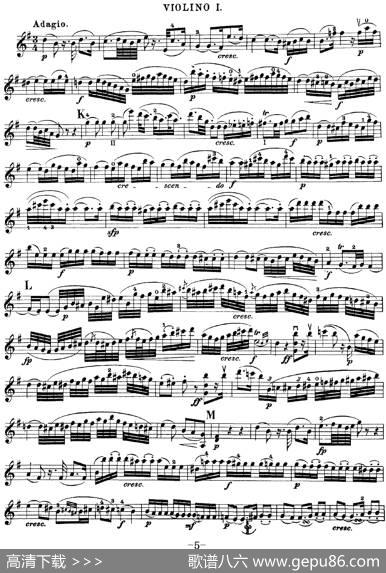 Mozart《QuartetNo.20inDMajor,K.499》（Violin1分谱）