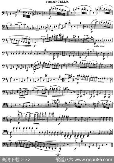 Mozart《QuartetNo.21inDMajor,K.575》（Cello分谱）