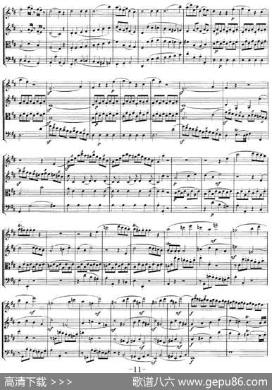 Mozart《QuartetNo.21inDMajor,K.575》（总谱）