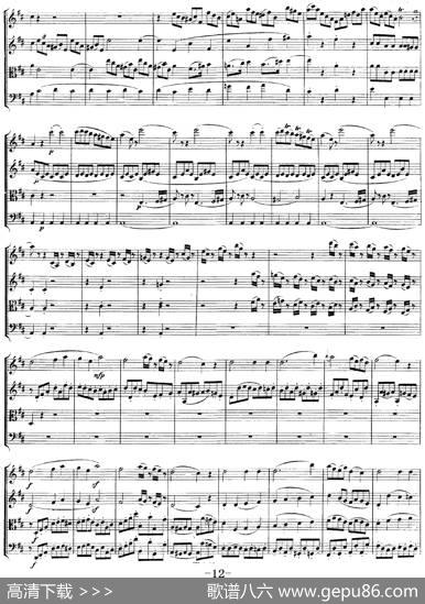 Mozart《QuartetNo.21inDMajor,K.575》（总谱）